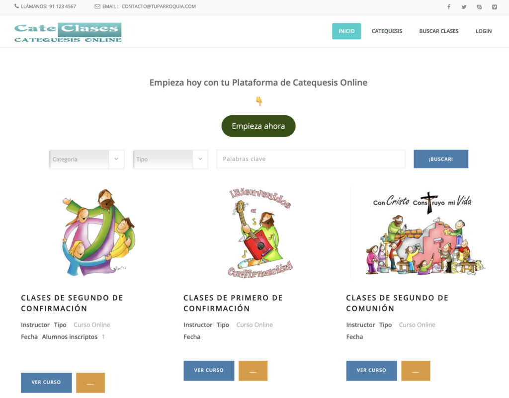 pantalla de plataforma demo